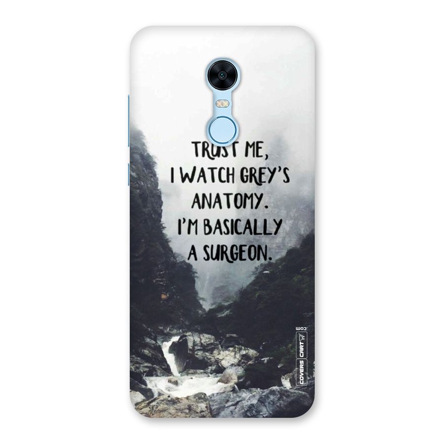 I Am A Surgeon Back Case for Redmi Note 5