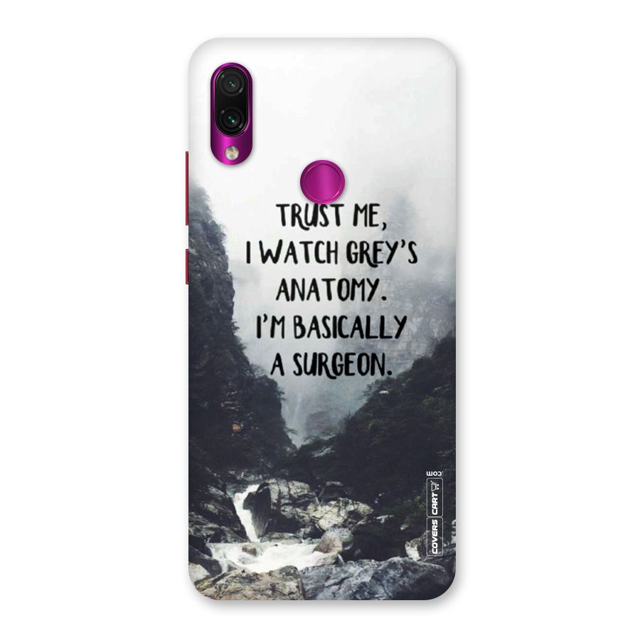 I Am A Surgeon Back Case for Redmi Note 7 Pro