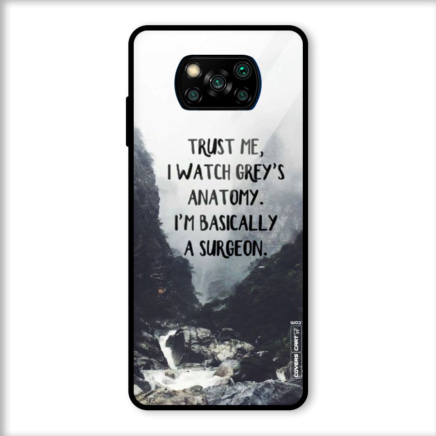 I Am A Surgeon Glass Back Case for Poco X3