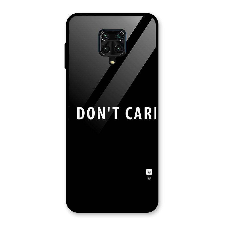 I Dont Care Typography Glass Back Case for Poco M2 Pro