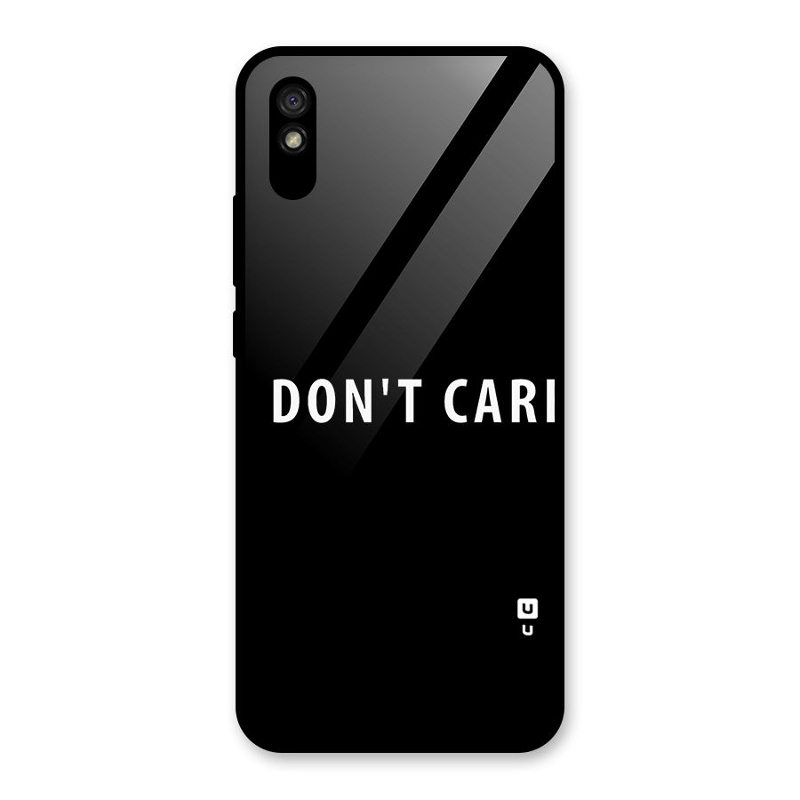 I Dont Care Typography Glass Back Case for Redmi 9i