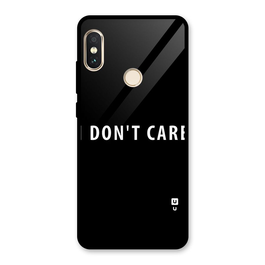 I Dont Care Typography Glass Back Case for Redmi Note 5 Pro