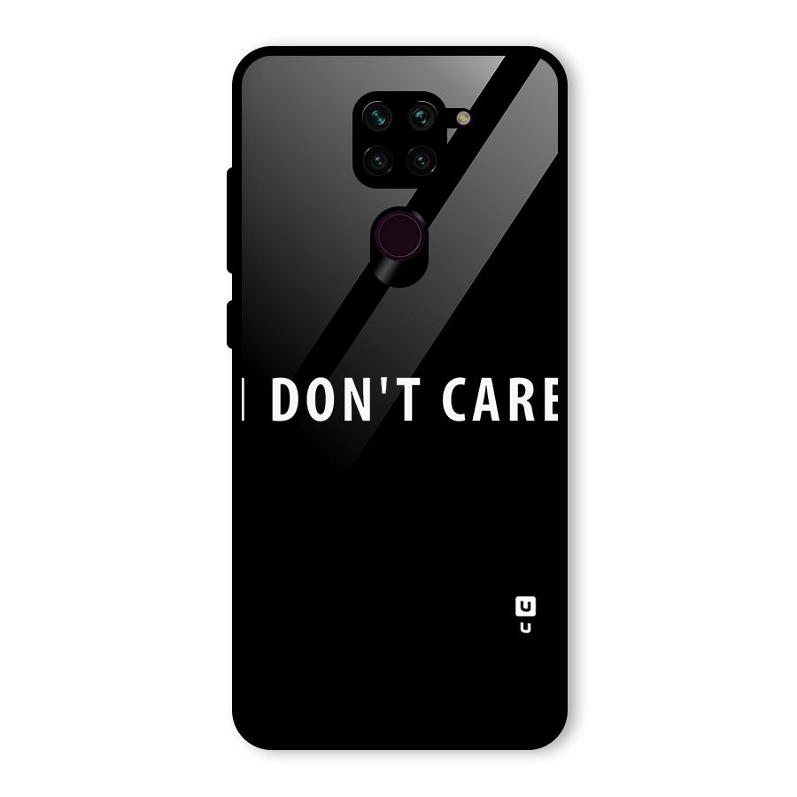 I Dont Care Typography Glass Back Case for Redmi Note 9