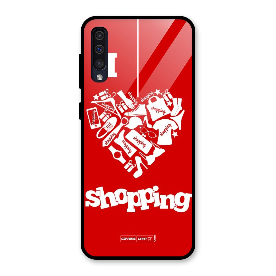 I Love Shopping Glass Back Case for Galaxy A50s