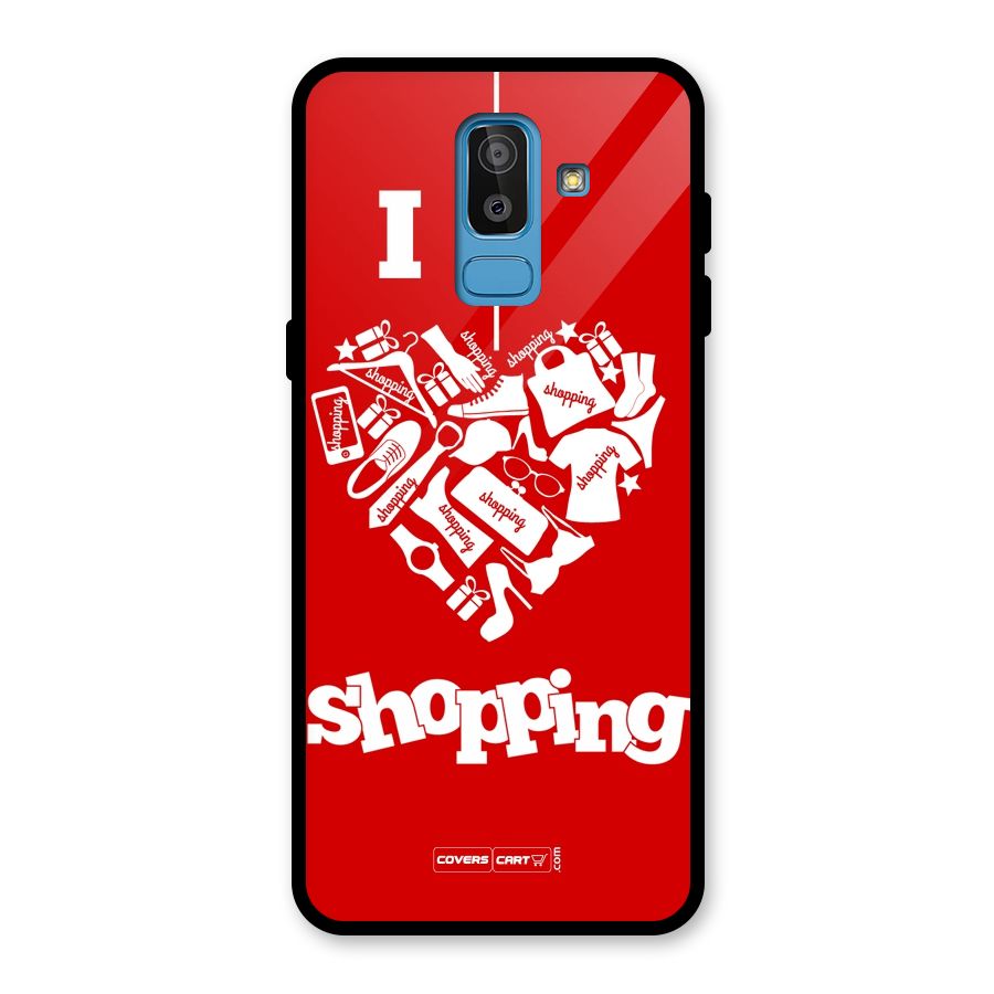 I Love Shopping Glass Back Case for Galaxy J8