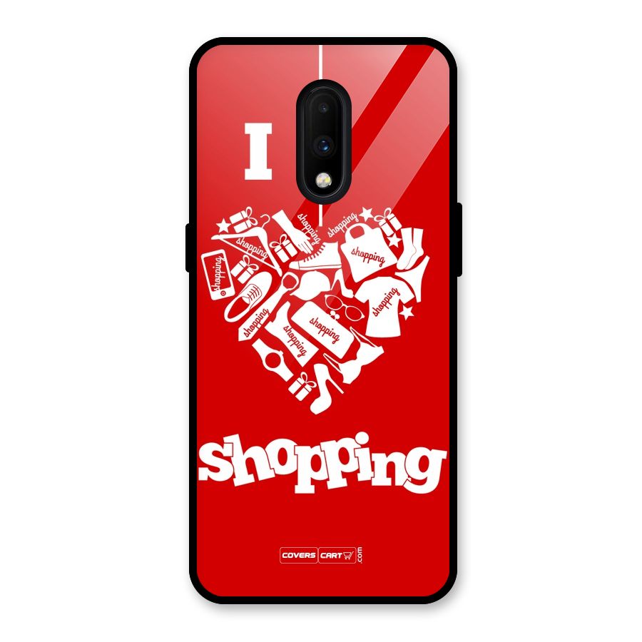 I Love Shopping Glass Back Case for OnePlus 7