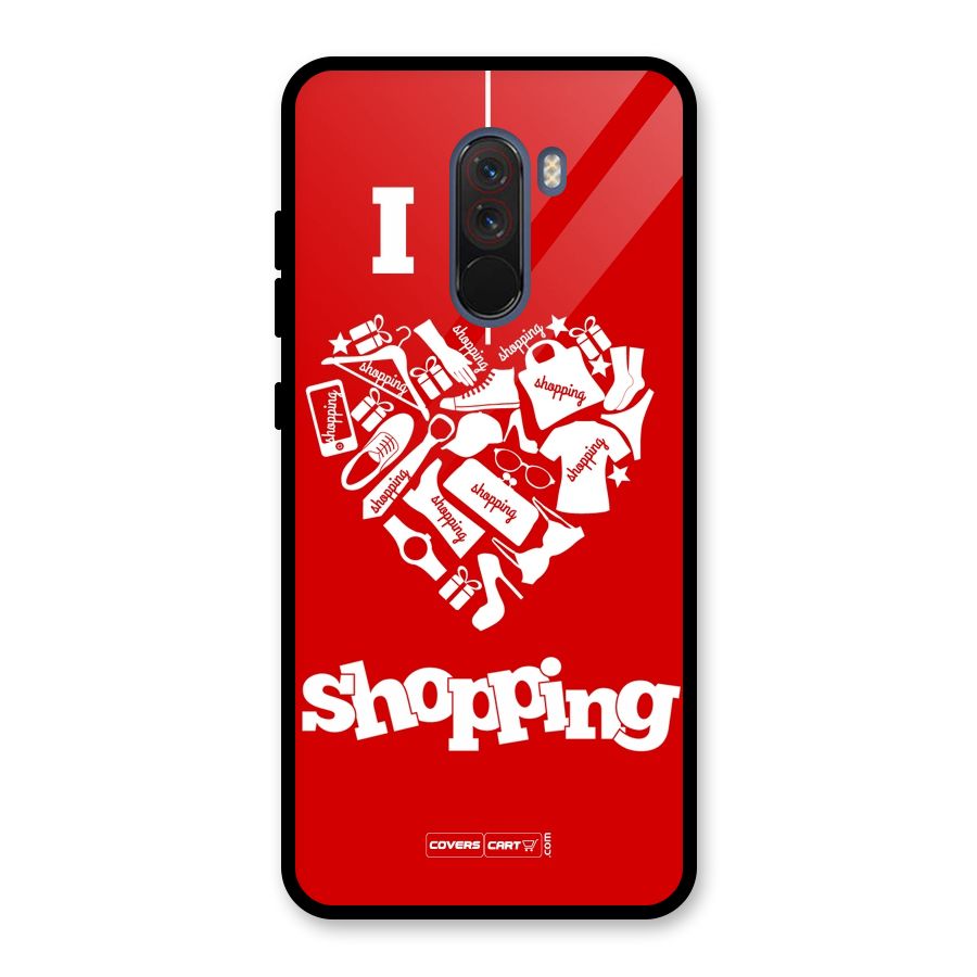I Love Shopping Glass Back Case for Poco F1