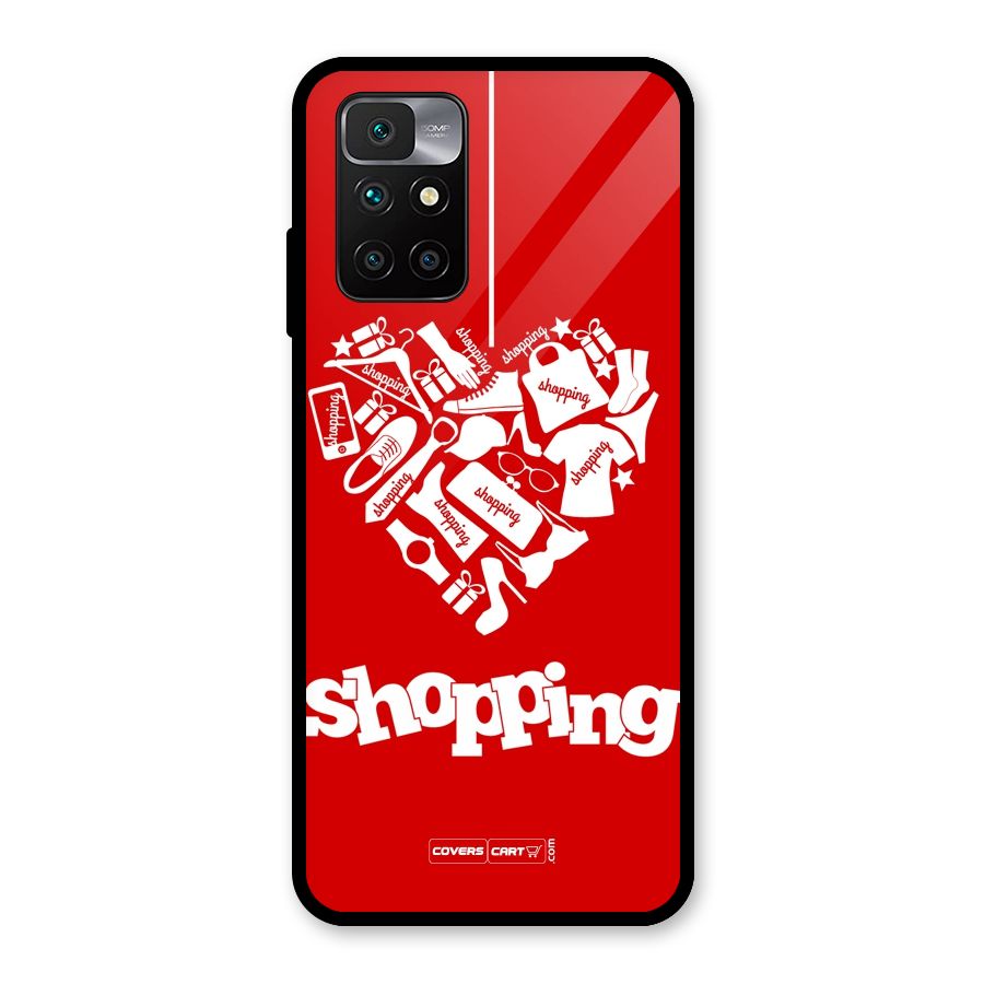 I Love Shopping Glass Back Case for Redmi 10 Prime