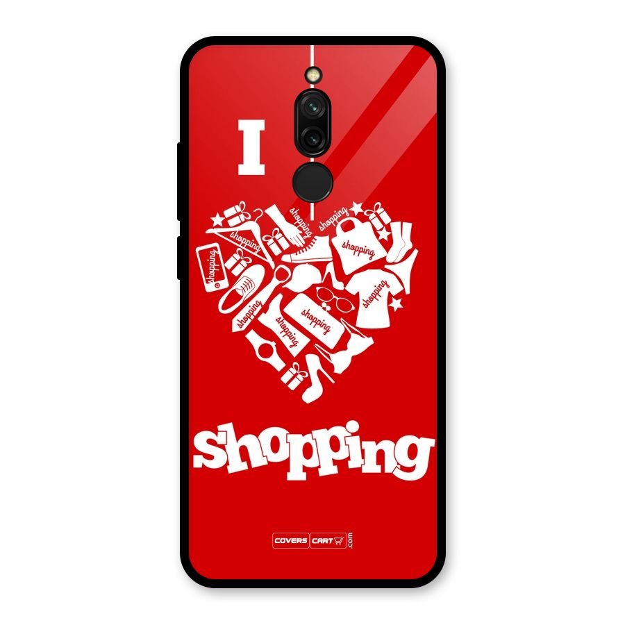 I Love Shopping Glass Back Case for Redmi 8
