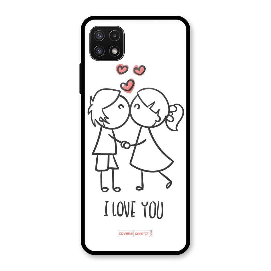 I Love You Glass Back Case for Galaxy A22 5G