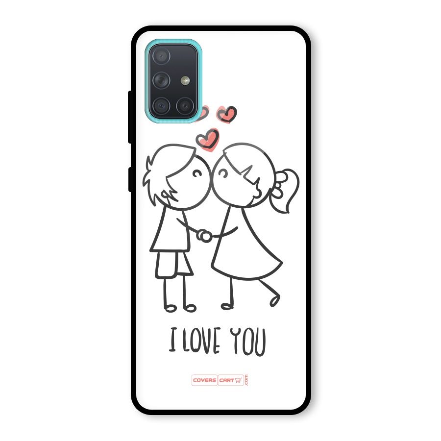 I Love You Glass Back Case for Galaxy A71