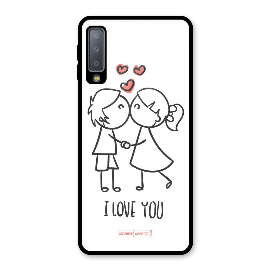 I Love You Glass Back Case for Galaxy A7 (2018)