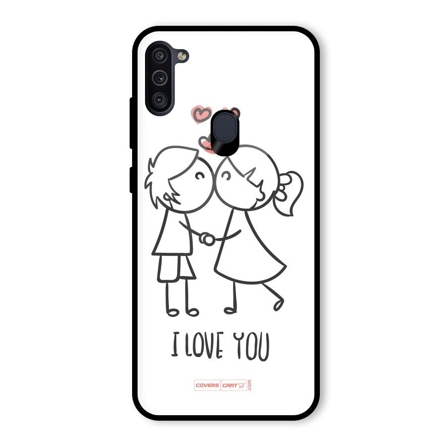 I Love You Glass Back Case for Galaxy M11