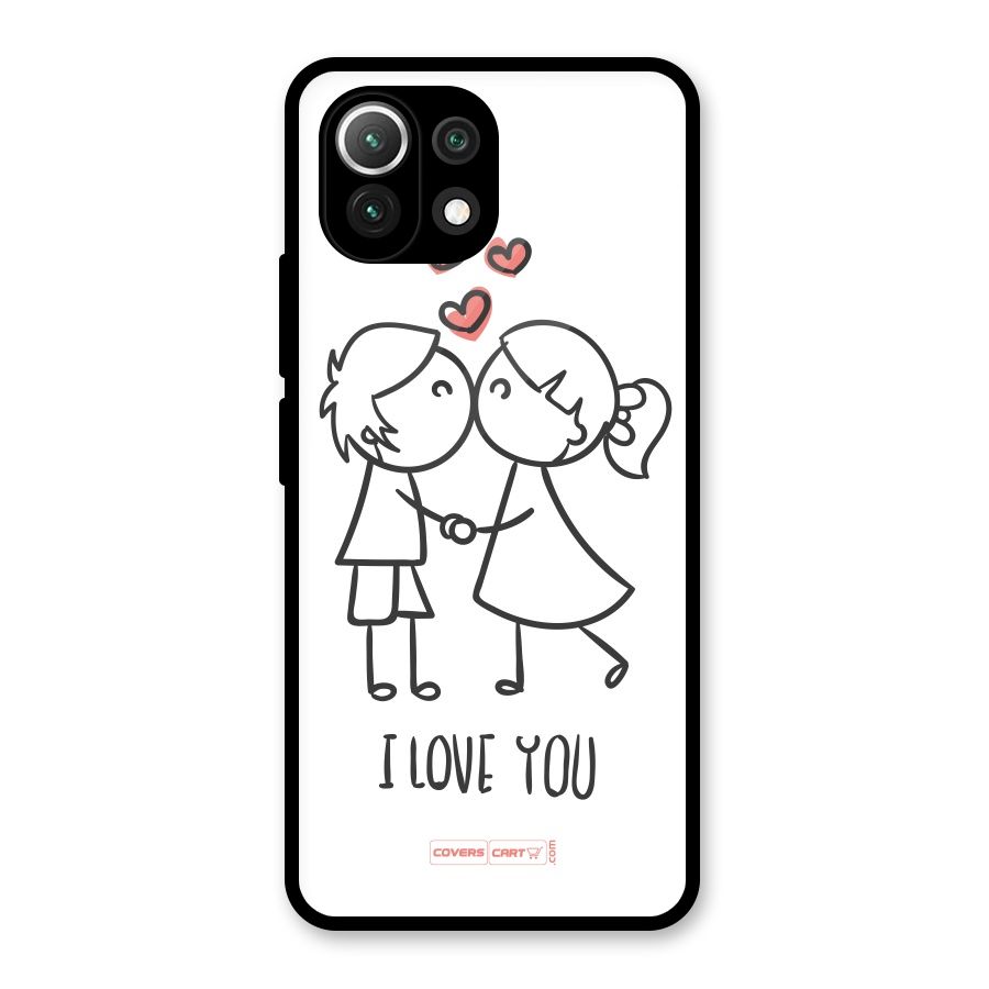 I Love You Glass Back Case for Mi 11 Lite