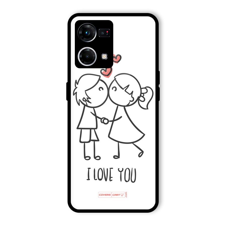 I Love You Glass Back Case for Oppo F21 Pro 4G