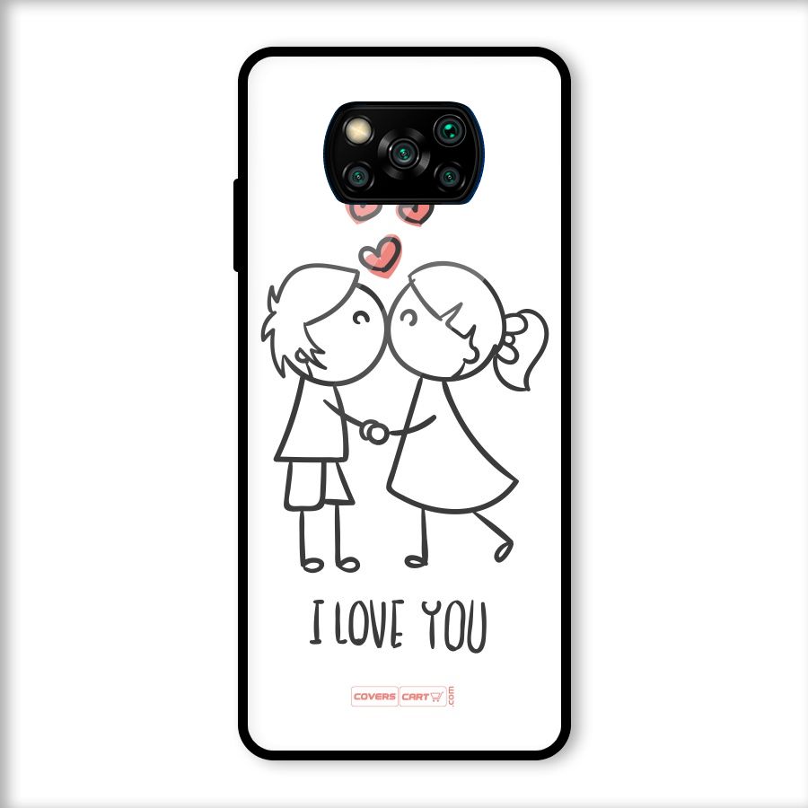 I Love You Glass Back Case for Poco X3