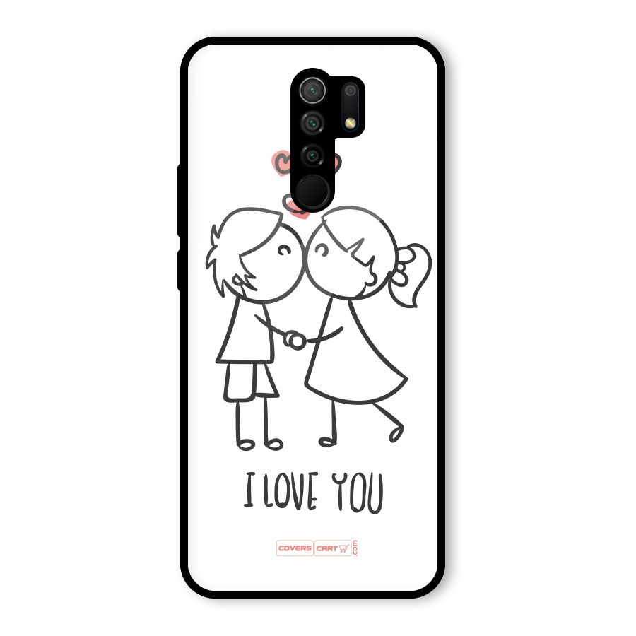 I Love You Glass Back Case for Redmi 9 Prime