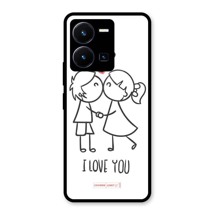 I Love You Glass Back Case for Vivo Y35