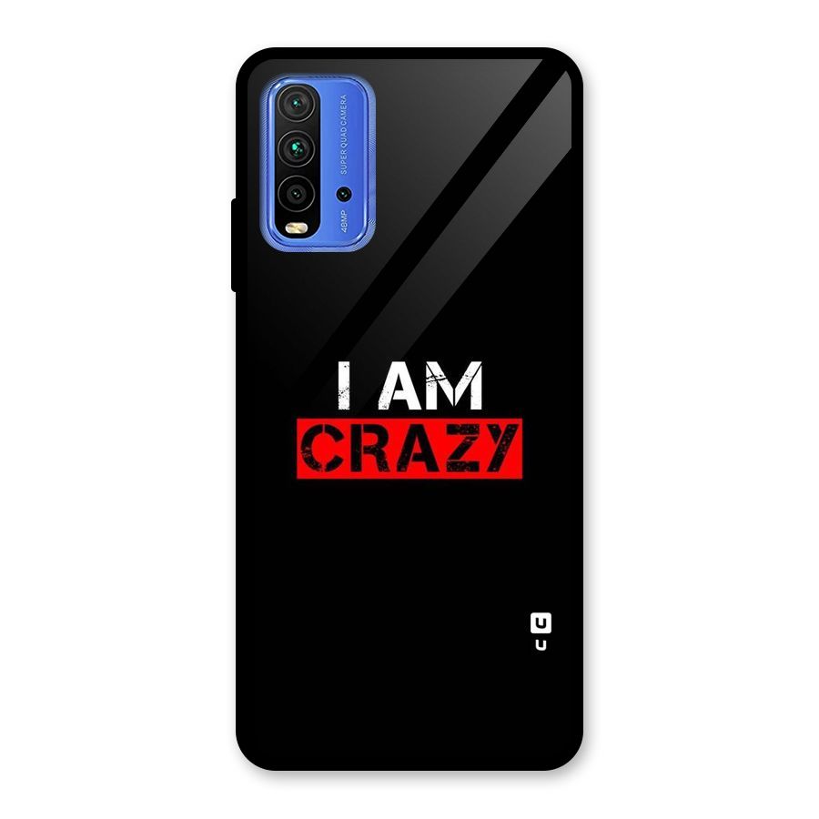 I am Crazy Glass Back Case for Redmi 9 Power