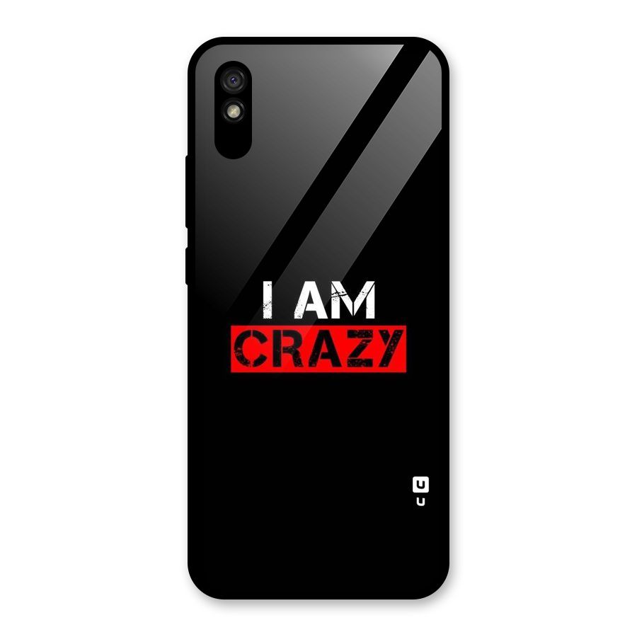 I am Crazy Glass Back Case for Redmi 9i