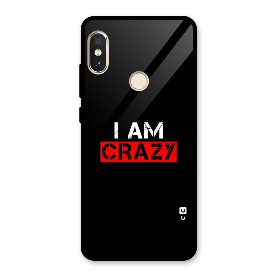 I am Crazy Glass Back Case for Redmi Note 5 Pro