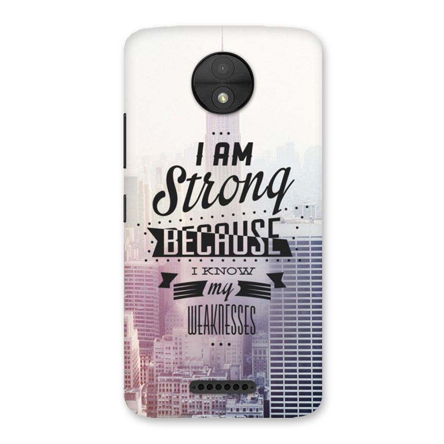 I am Strong Back Case for Moto C