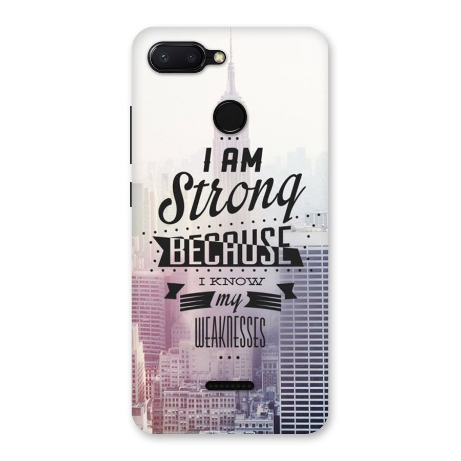 I am Strong Back Case for Redmi 6
