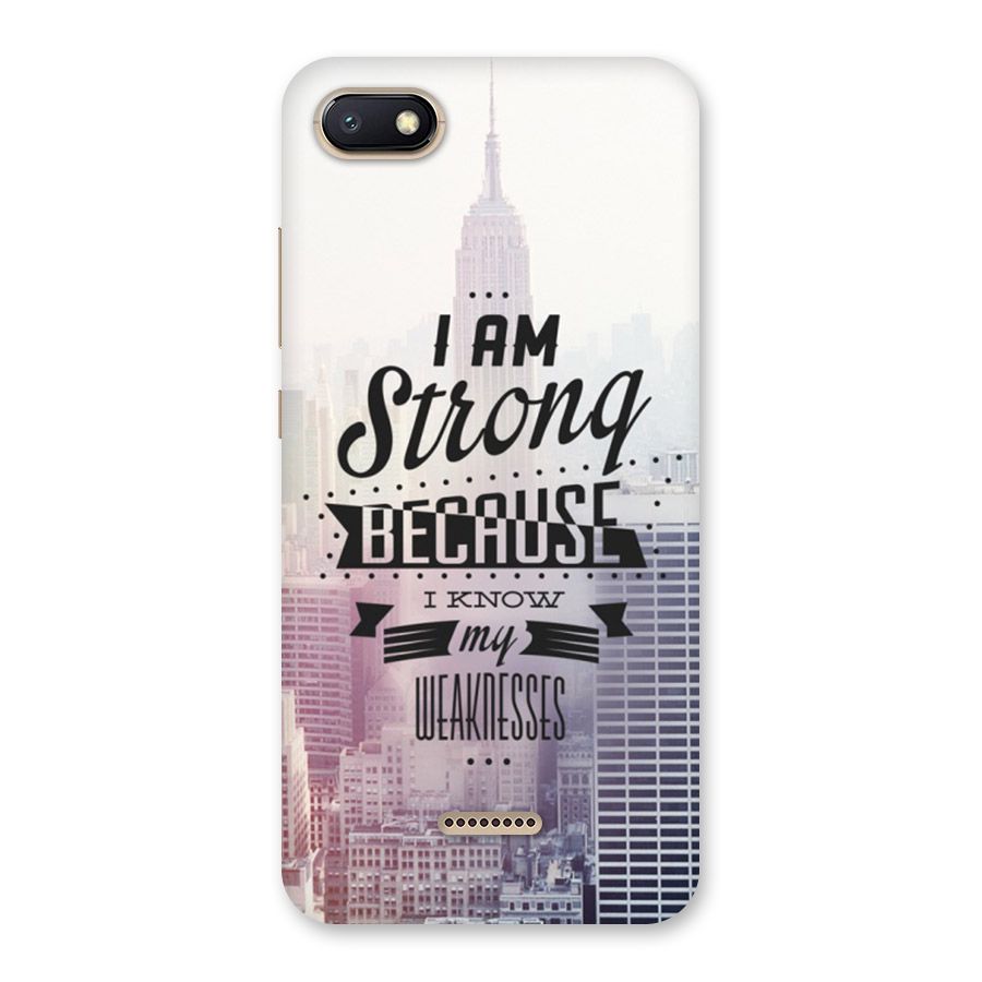 I am Strong Back Case for Redmi 6A