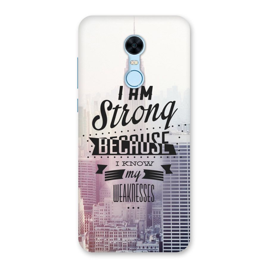 I am Strong Back Case for Redmi Note 5