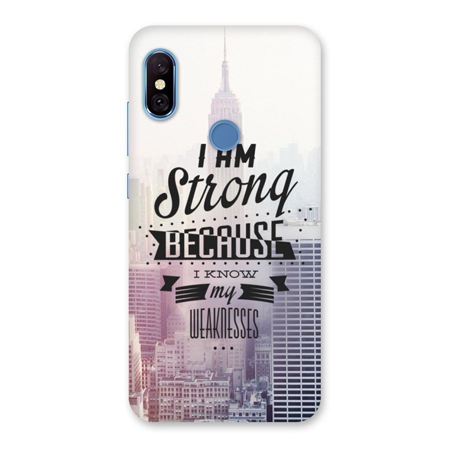 I am Strong Back Case for Redmi Note 6 Pro