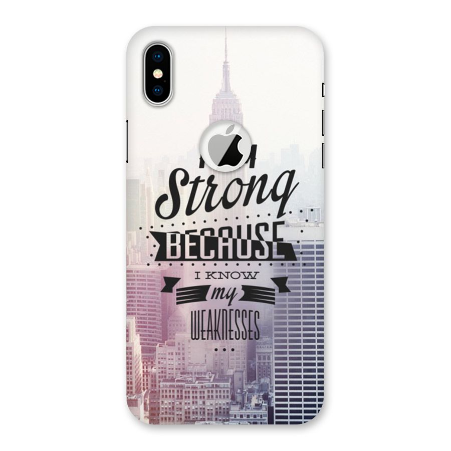 I am Strong Back Case for iPhone XS Logo Cut