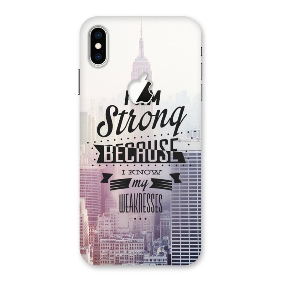I am Strong Back Case for iPhone XS Max Apple Cut