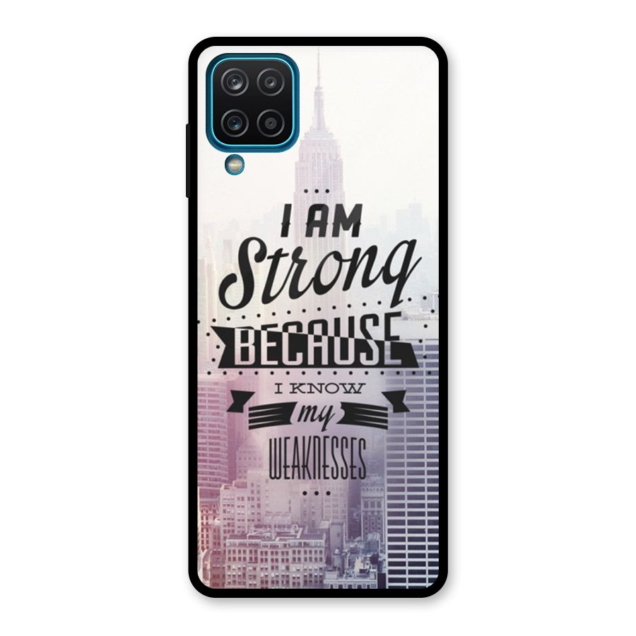 I am Strong Glass Back Case for Galaxy A12