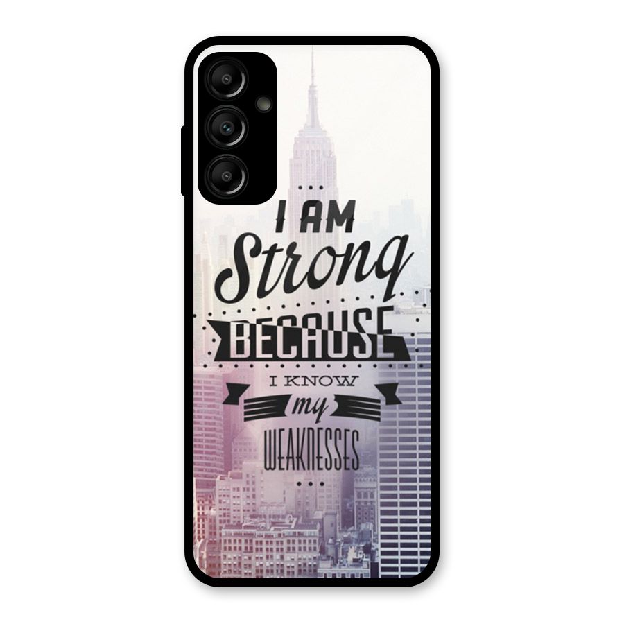 I am Strong Glass Back Case for Galaxy A14 5G