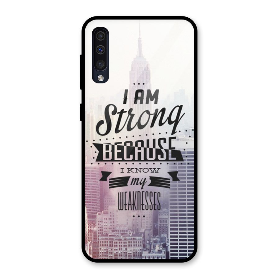 I am Strong Glass Back Case for Galaxy A50s