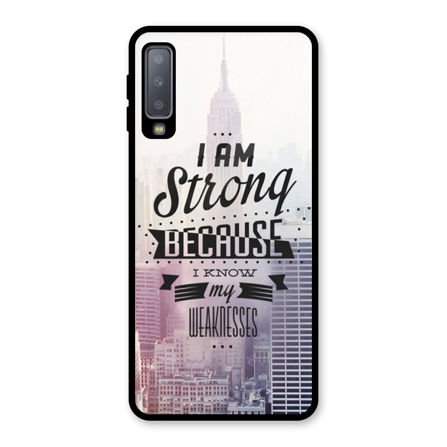 I am Strong Glass Back Case for Galaxy A7 (2018)