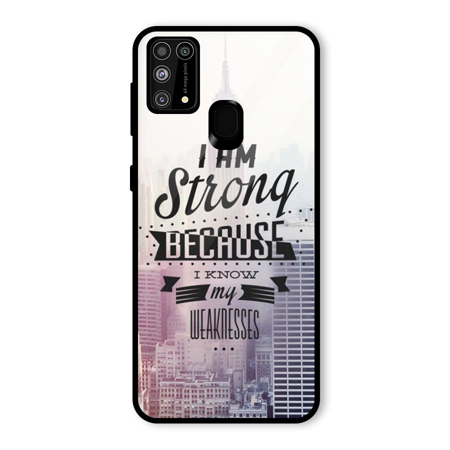 I am Strong Glass Back Case for Galaxy F41