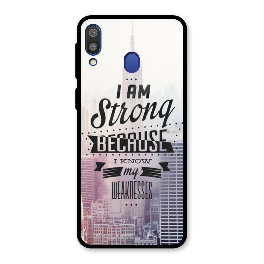 I am Strong Glass Back Case for Galaxy M20