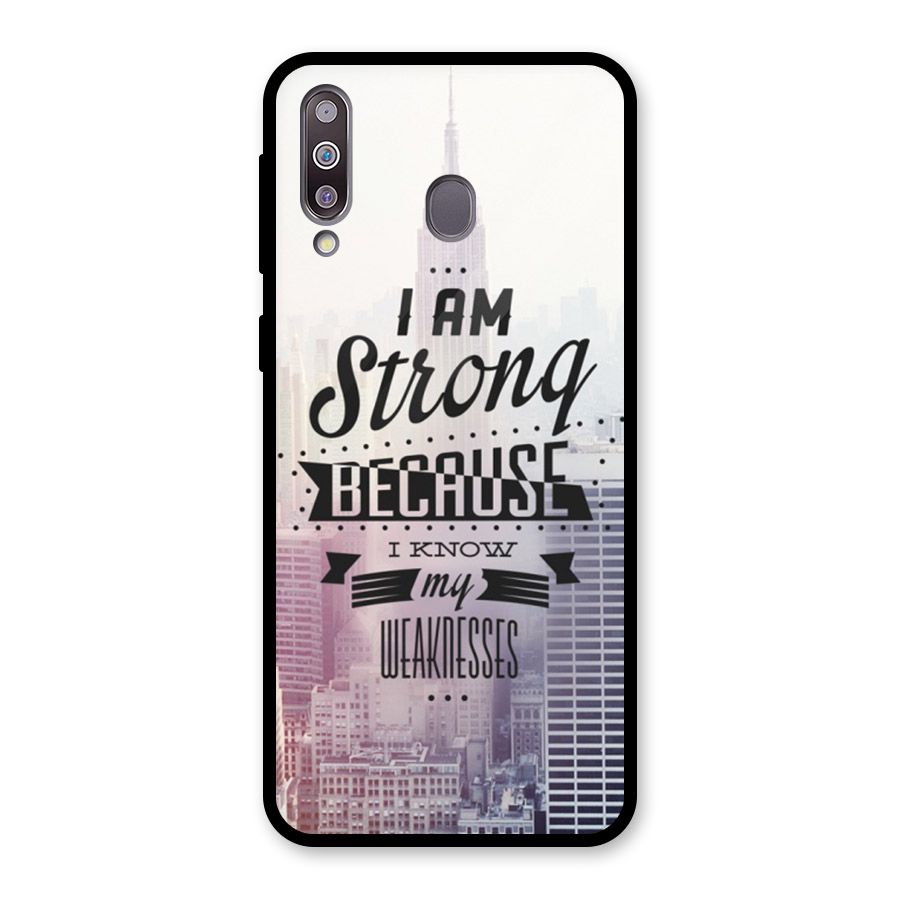 I am Strong Glass Back Case for Galaxy M30