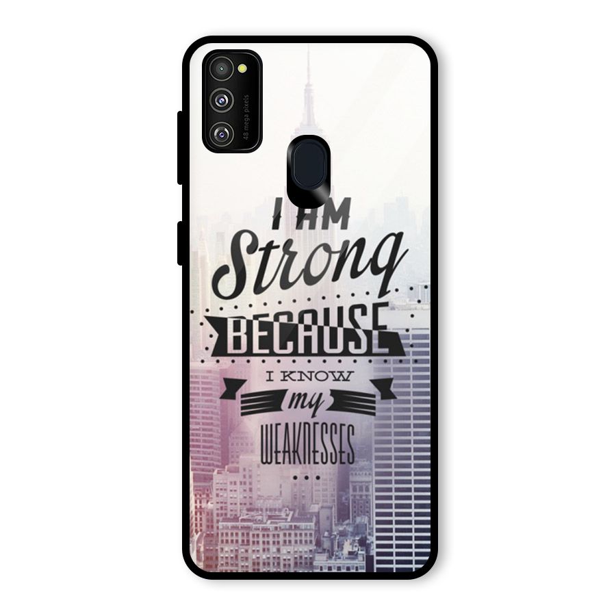 I am Strong Glass Back Case for Galaxy M30s