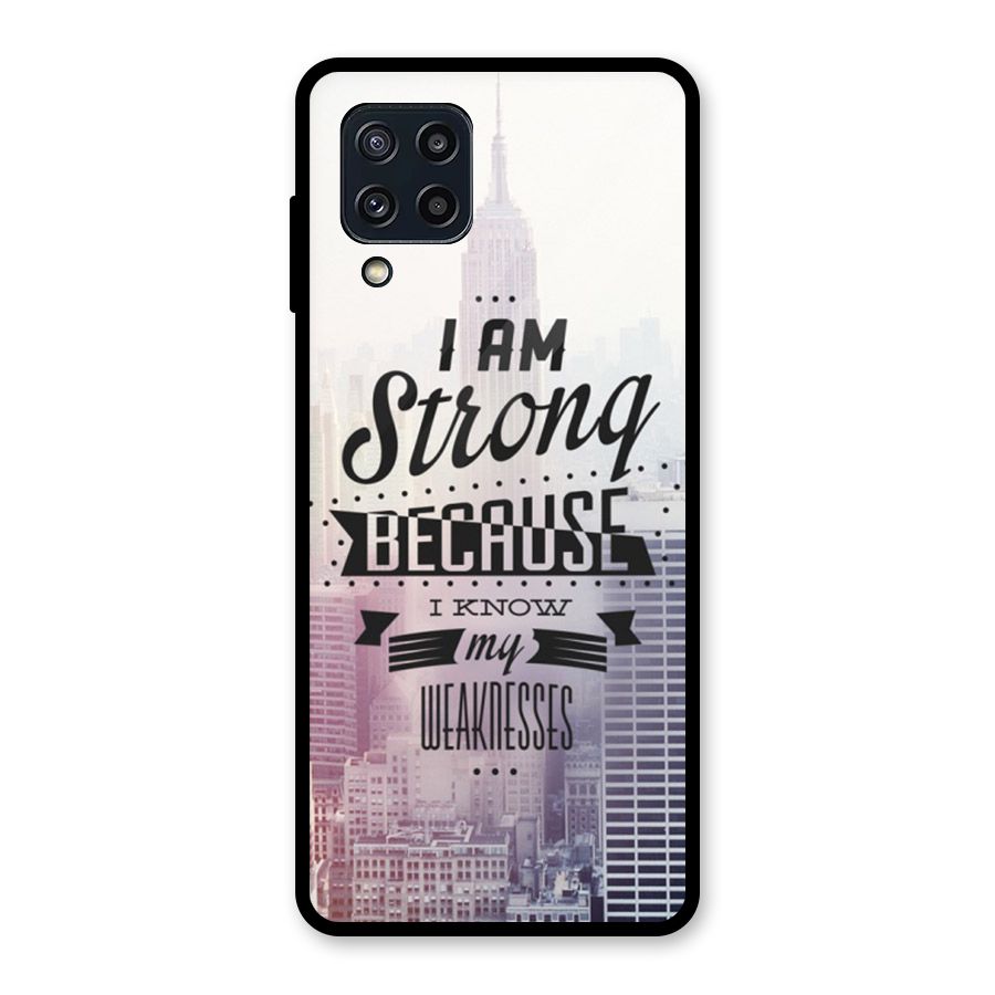 I am Strong Glass Back Case for Galaxy M32