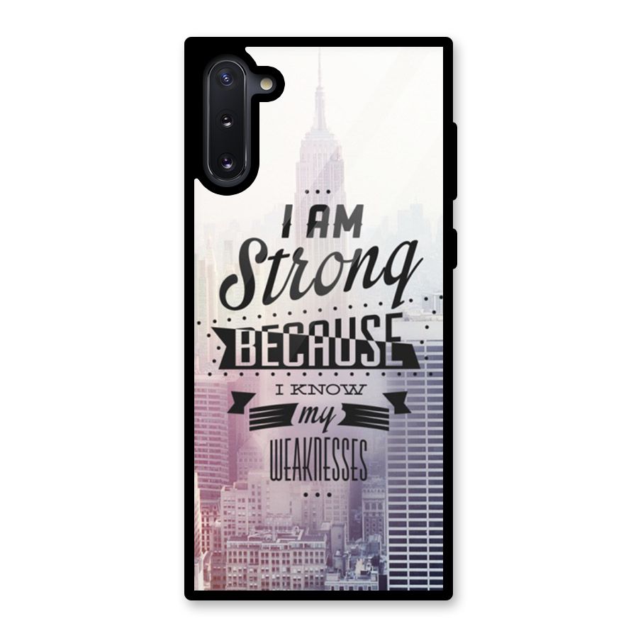 I am Strong Glass Back Case for Galaxy Note 10