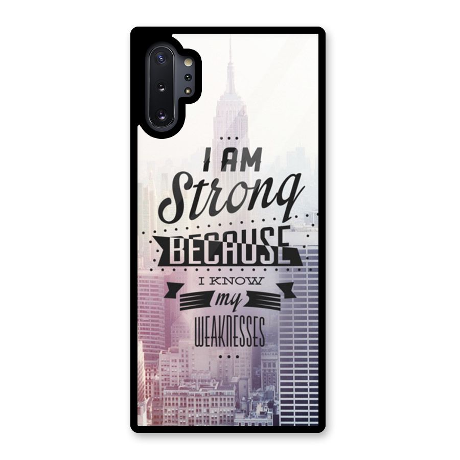 I am Strong Glass Back Case for Galaxy Note 10 Plus