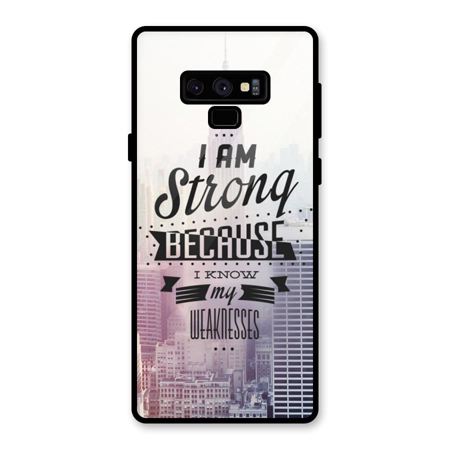 I am Strong Glass Back Case for Galaxy Note 9