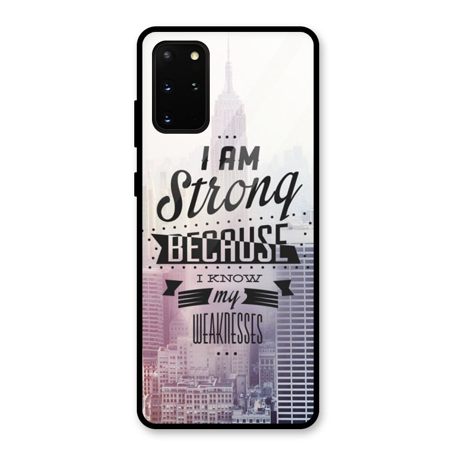 I am Strong Glass Back Case for Galaxy S20 Plus