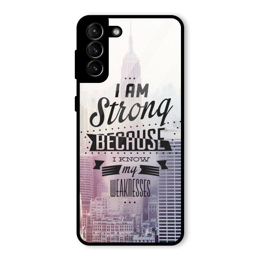 I am Strong Glass Back Case for Galaxy S21 Plus