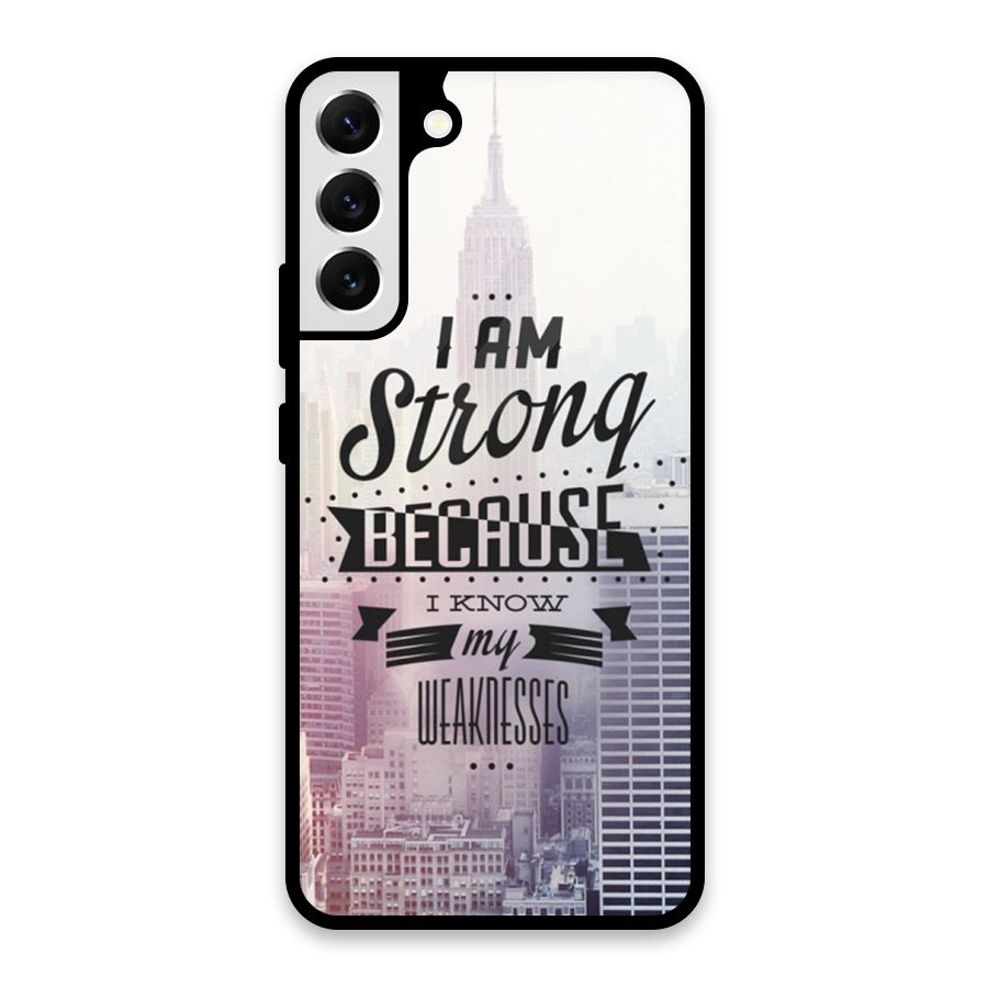 I am Strong Glass Back Case for Galaxy S22 Plus 5G