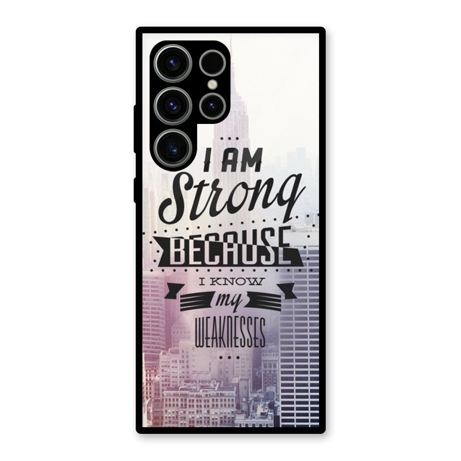 I am Strong Glass Back Case for Galaxy S23 Ultra