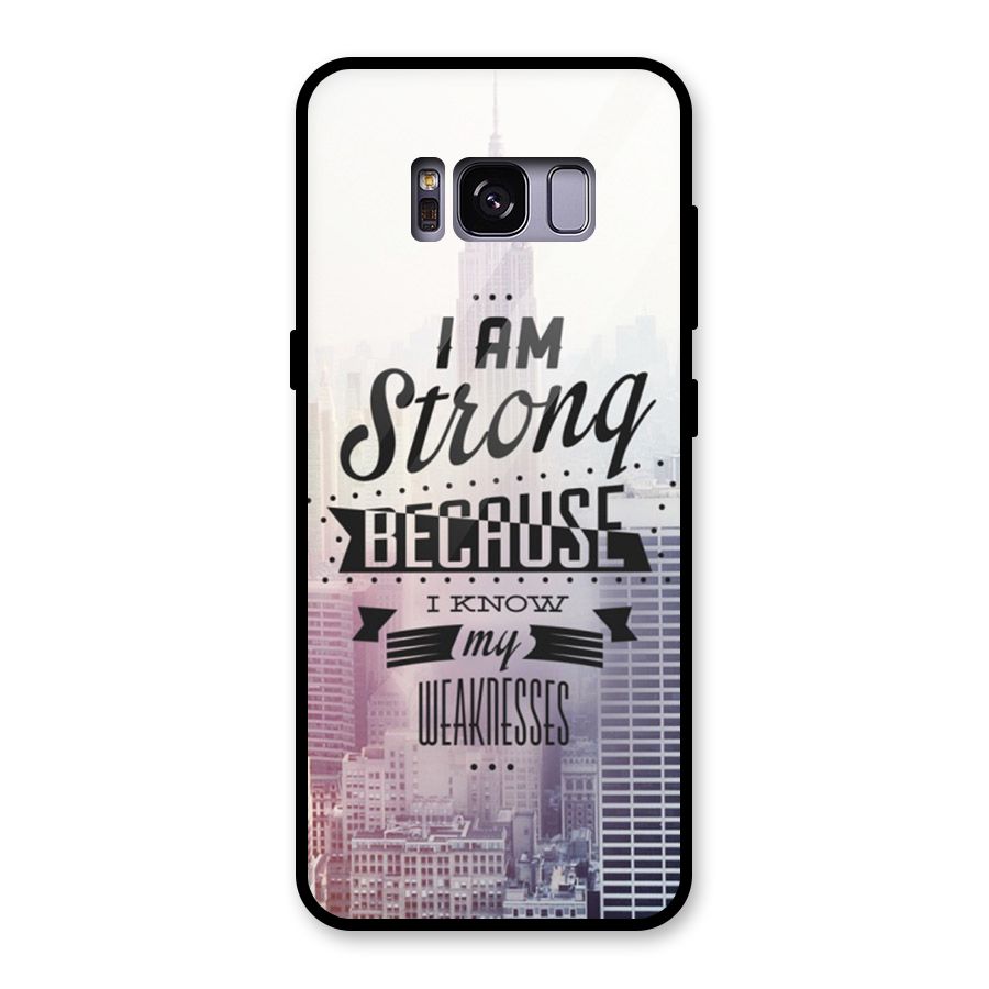 I am Strong Glass Back Case for Galaxy S8
