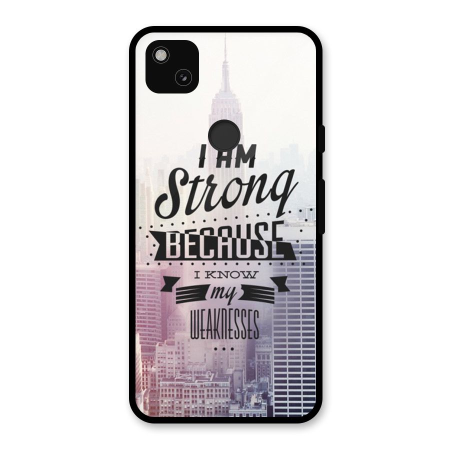I am Strong Glass Back Case for Google Pixel 4a